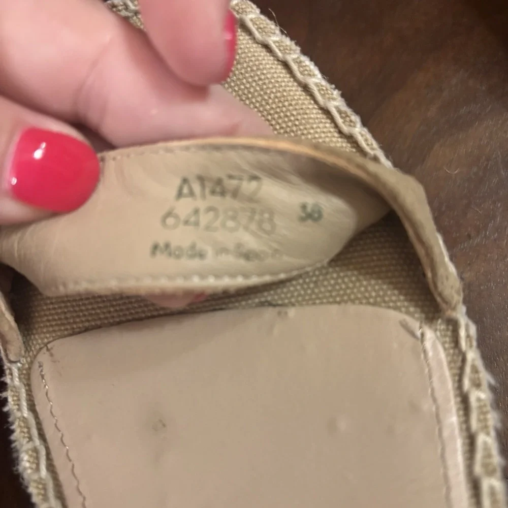 Boden Beige Leather Espadrille Platform‎ Wedge Sandals Women's EU 38 US 7.5 8